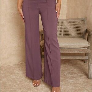 Women's Purple Wide-Leg Pants